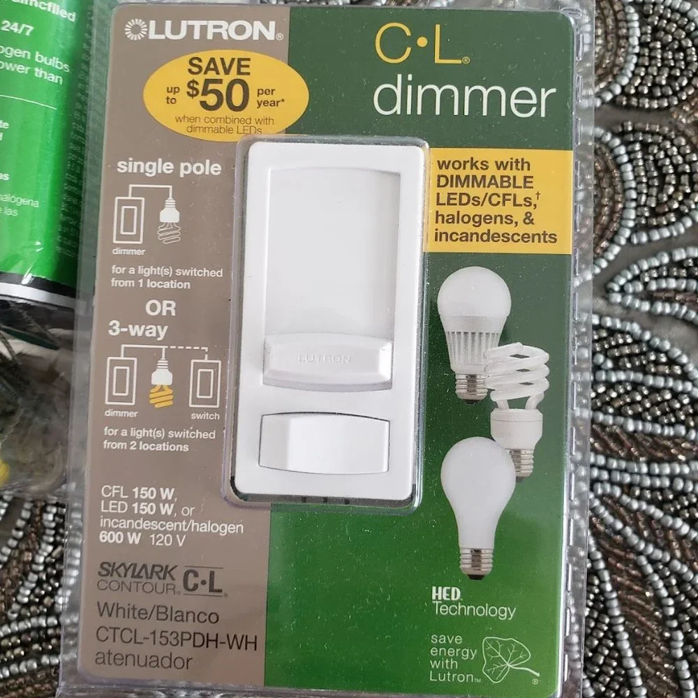 NEW 2X Lutron Skylark Contour LED Dimmer Light Switch 3-Way for Dimmable